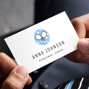 Pickleball Coach Instructor Sport Theme Minimalist Business Card