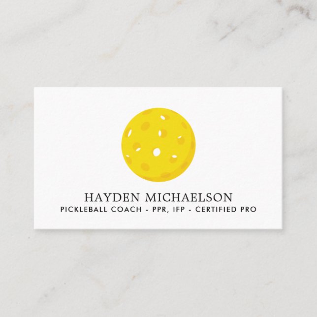 Pickleball Coach Teaching Pro - Add Your Logo Business Card (Front)