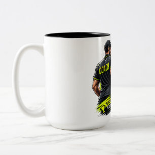 Pickleball Coach Train Focus Win – Motivational Pi Two-Tone Coffee Mug
