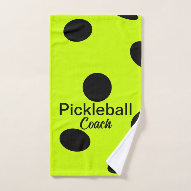 Pickleball Coach Yellow   Hand Towel (Hand Towel)