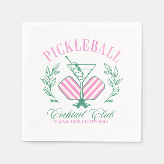 Pickleball Cocktail Club Napkin (Front)