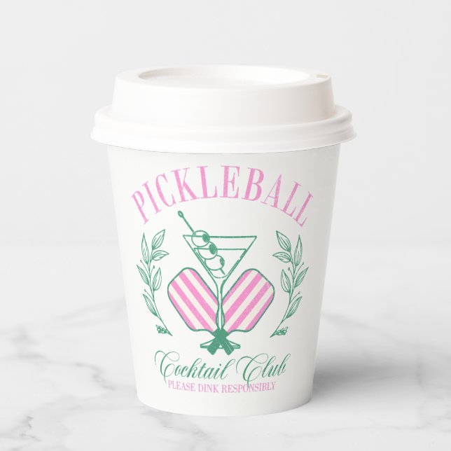Pickleball Cocktail Club Paper Cups (Front)