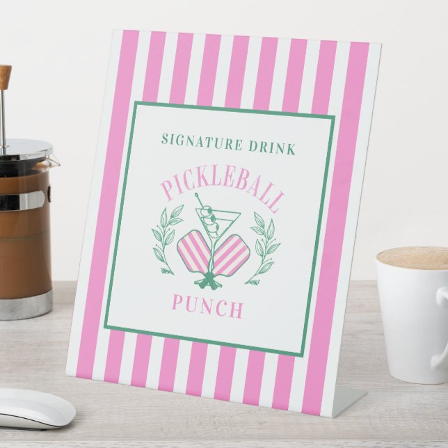 Pickleball Cocktail Club | Signature Drink Pedestal Sign (In SItu)