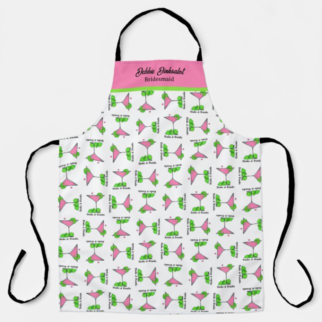 Pickleball Cocktail Dinks & Drinks Personalized Apron (Front)