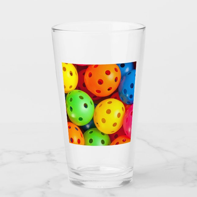 Pickleball Colourful Glass (Front)