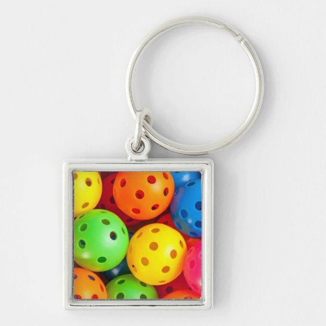 Pickleball Colourful Key Ring (Front)