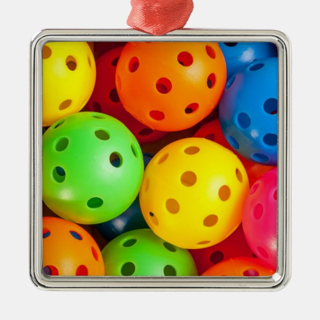 Pickleball Colourful Metal Tree Decoration (Front)