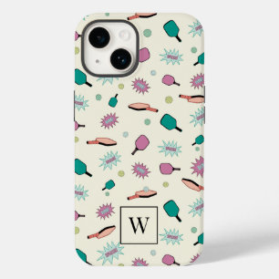 Pickleball! Colourful Monogram Initial Pattern Case-Mate iPhone 14 Case