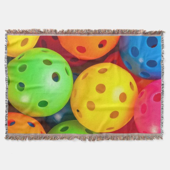 Pickleball Colourful Throw Blanket (Front)