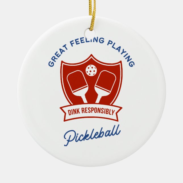 Pickleball cool design to wear ceramic tree decoration (Front)