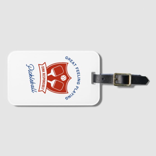 Pickleball cool design to wear luggage tag (Front Horizontal)
