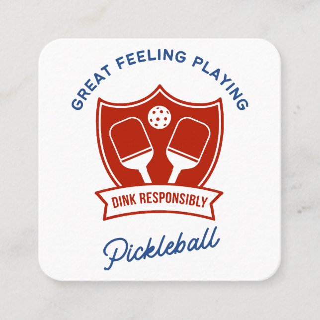 Pickleball cool design to wear square business card (Front)
