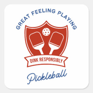 Pickleball cool design to wear square sticker