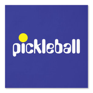PICKLEBALL Cool White Yellow Text On Royal Blue Wallpaper