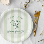 Pickleball Country Club | Bachelorette  Paper Plate<br><div class="desc">The look is a preppy take on luxury athleisure. It's a hearkening back to a time of old-money sophistication, with vintage vignettes and luxury labels. Pristine whites and horizontal stripes are the characteristic of this look. Think polo shirts and boat shoes. The quiet luxury and stealth wealth is like “comfort...</div>