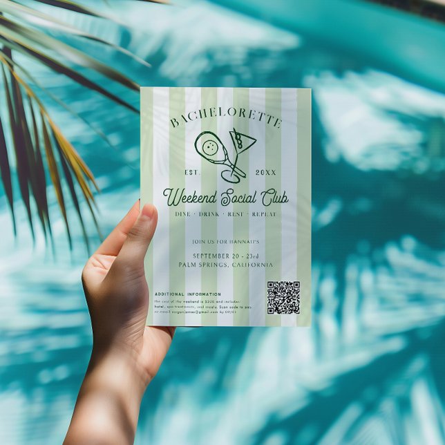 Pickleball Country Club | Bachelorette Weekend Invitation (Creator Uploaded)