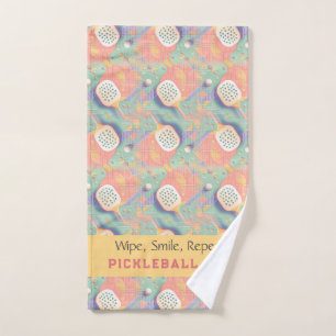 Pickleball Court Pastel Charm Towel