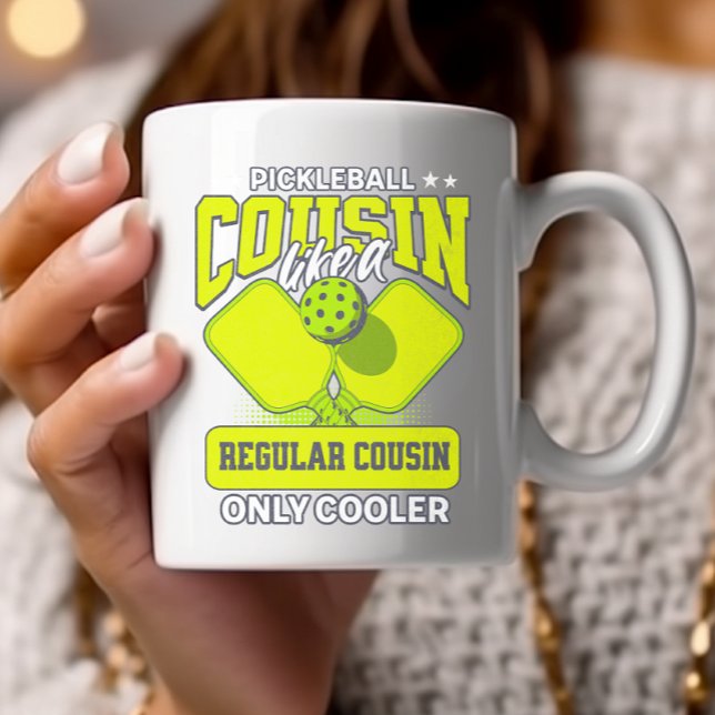 Pickleball Cousin Like Regular Cousin only Cooler Two-Tone Coffee Mug (Creator Uploaded)