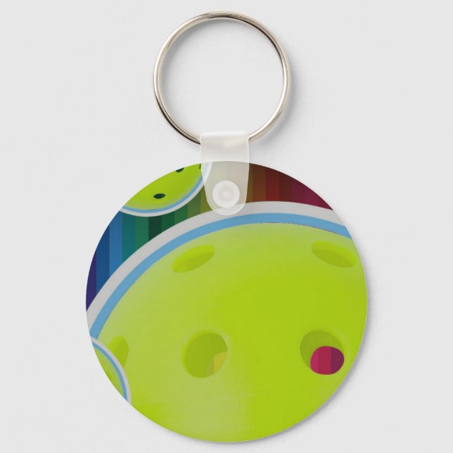 Pickleball Customise Personalise Pickle Ball Fun Key Ring (Front)