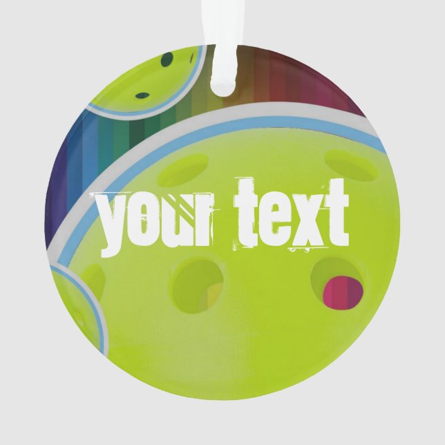 Pickleball Customise Personalise Pickle Ball Fun Ornament (Back)