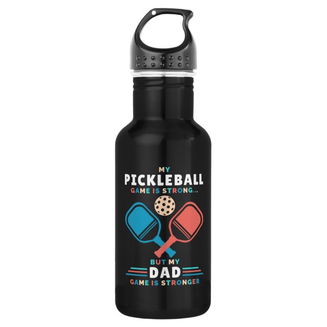 Pickleball Dad Stronger Dad Game Father 532 Ml Water Bottle (Front)