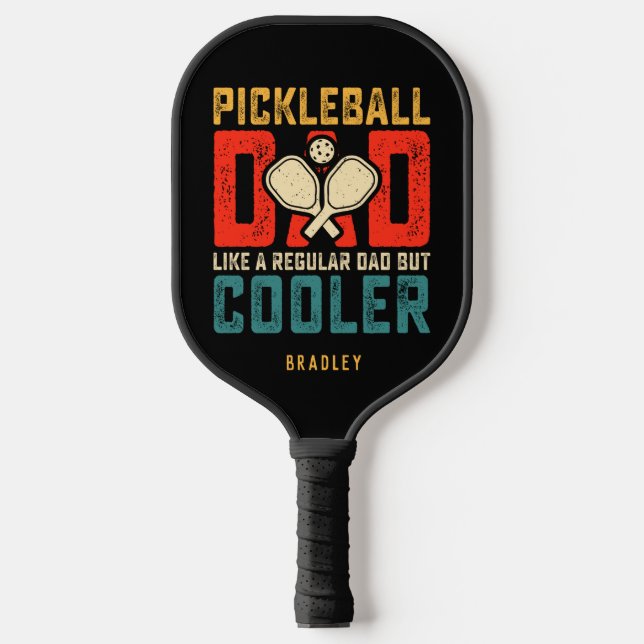 Pickleball Dad Typography Personalised Name Pickleball Paddle (Front)