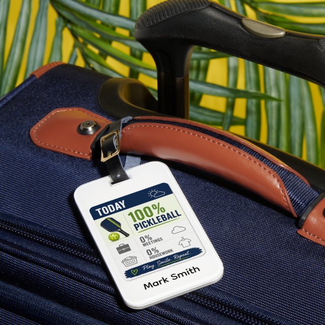 Pickleball Daily Forecast Luggage Tag (Front Insitu 1)
