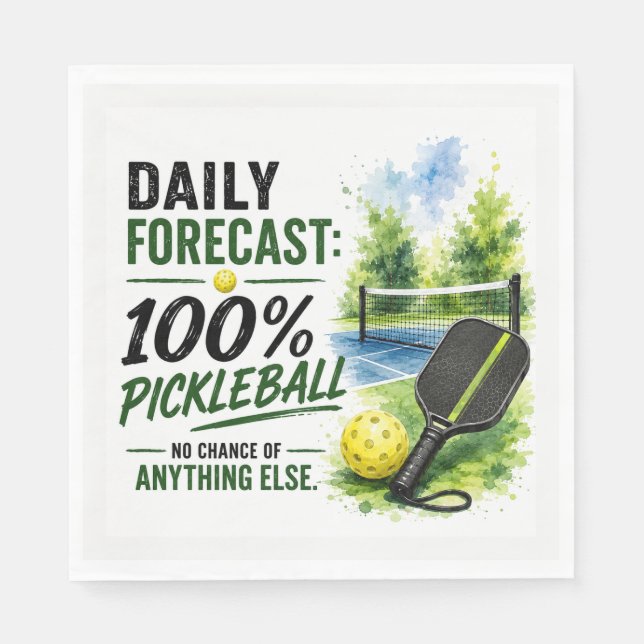 Pickleball daily life Forecast Napkin (Front)