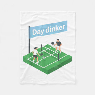 Pickleball day dinker fleece blanket