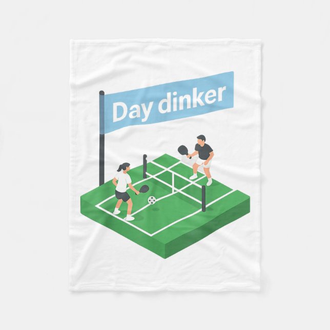 Pickleball day dinker  fleece blanket (Front)