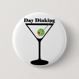Pickleball Day Dinking Martini Pickleball Olive 6 Cm Round Badge