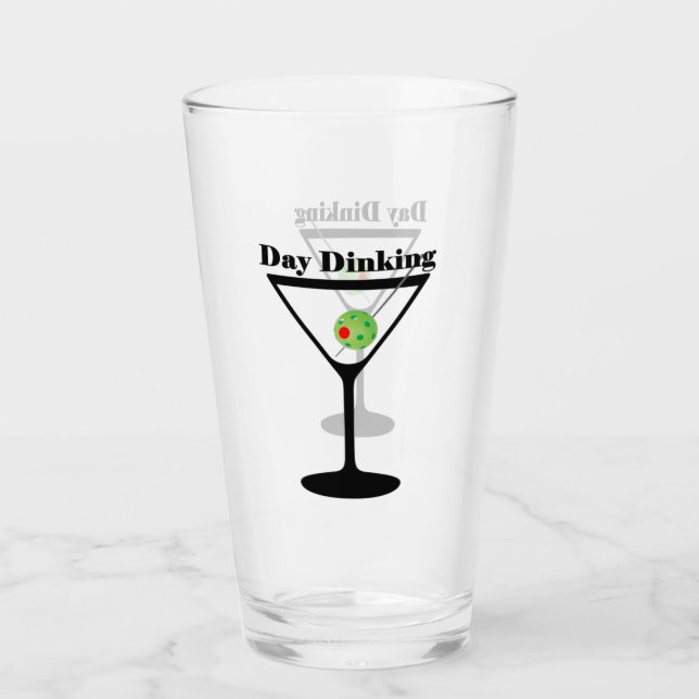 Pickleball Day Dinking Martini Pickleball Olive Glass (Front)