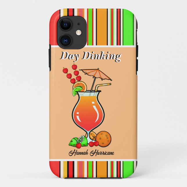 Pickleball Day Dinking Tropical Hurricane Cocktail Case-Mate iPhone Case (Back)