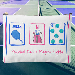 Pickleball Days & Mahjong Nights Personalised Tile Accessory Pouch