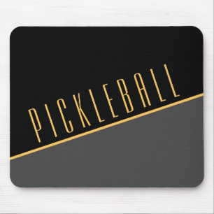 PiCKLEBALL Diagonal Black Bold Grey Colour Block Mouse Mat