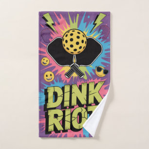 Pickleball Dink Riot Funny Urban Splash Hand Towel