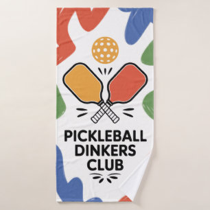 Pickleball Dinkers Club Paddle Graphic Sports Bath Towel