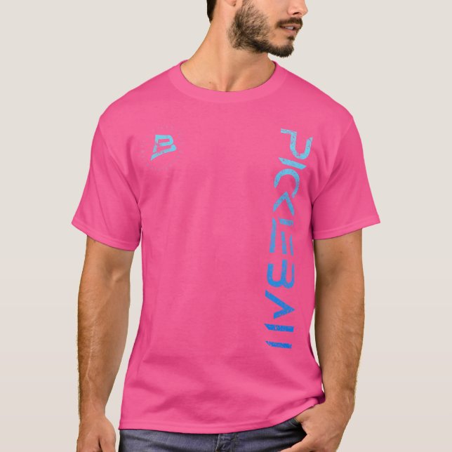 Pickleball Distressed Blue Gradient Casual Design T-Shirt (Front)