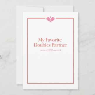 Pickleball Doubles Partner Card | Pink Orange