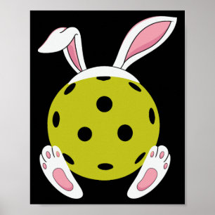 Pickleball Easter Egg Hunting Bunny Pickleball Eas Poster