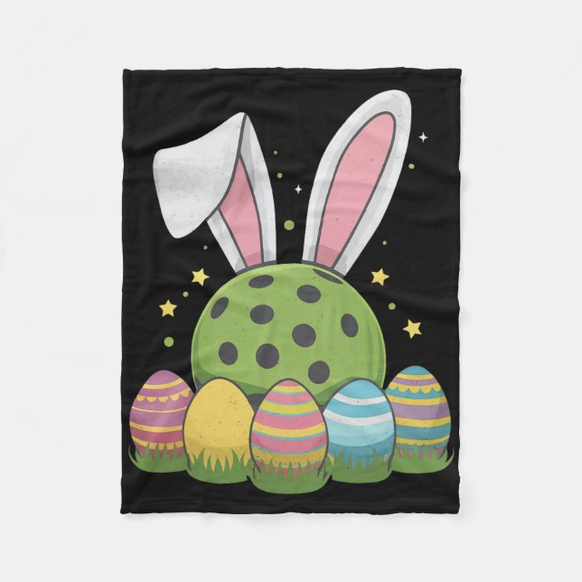 Pickleball Easter  Fleece Blanket (Front)