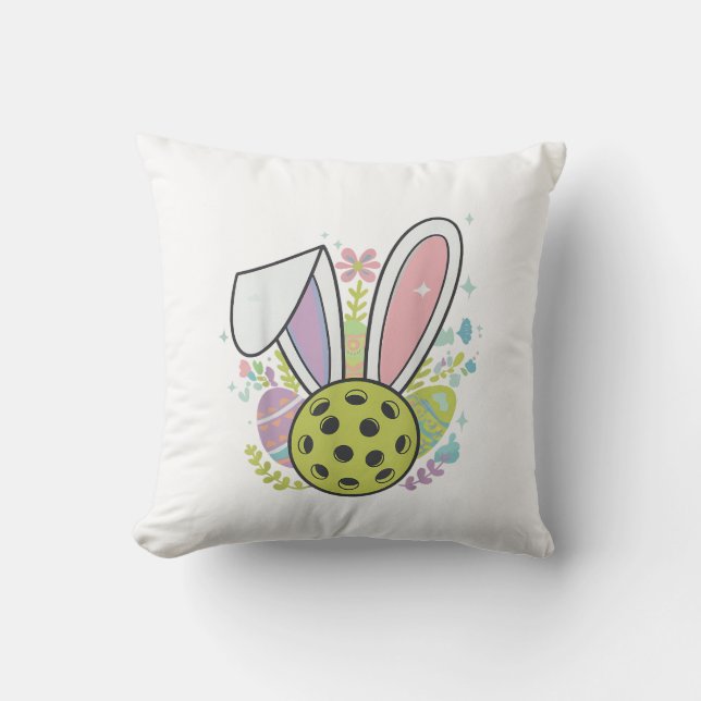 Pickleball Easter T-Shirt Cushion (Front)