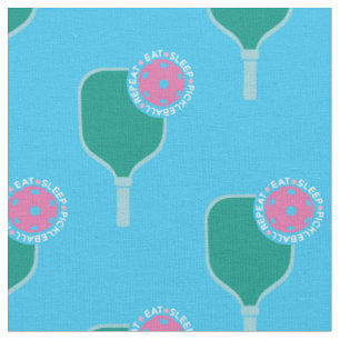 Pickleball: eat sleep, pickleball, green, blue fabric