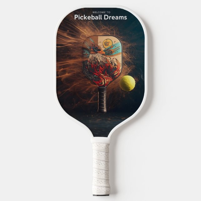 Pickleball Energy Swirl – Abstract Motion Poster Pickleball Paddle (Front)