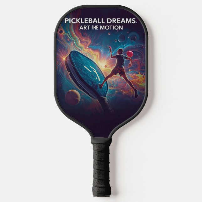 Pickleball Energy Swirl – Abstract Motion Poster Pickleball Paddle (Front)