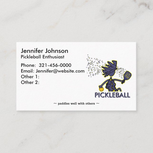 Pickleball Enthusiast Business Card (Front)