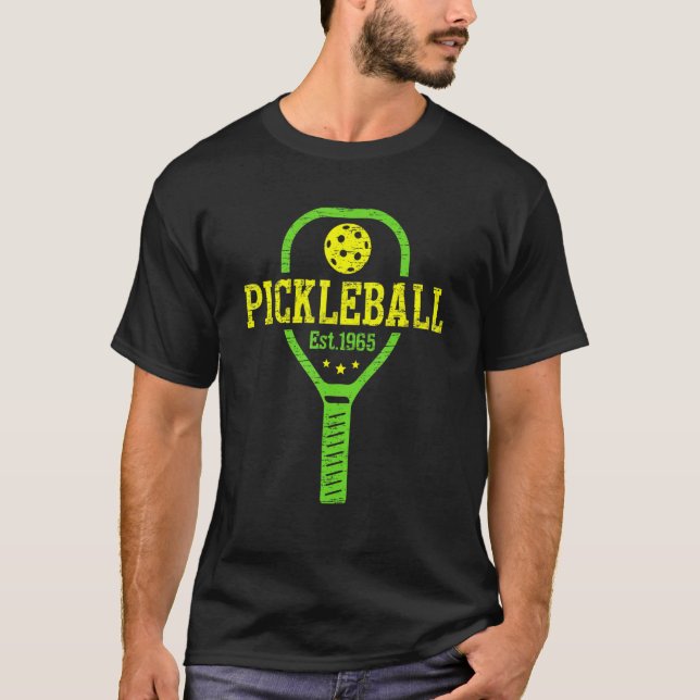 PickleBall Est 1965 Vintage Distressed PickleBall T-Shirt (Front)