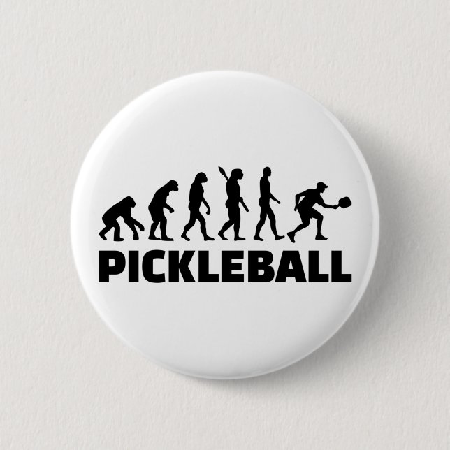 Pickleball evolution 6 cm round badge (Front)