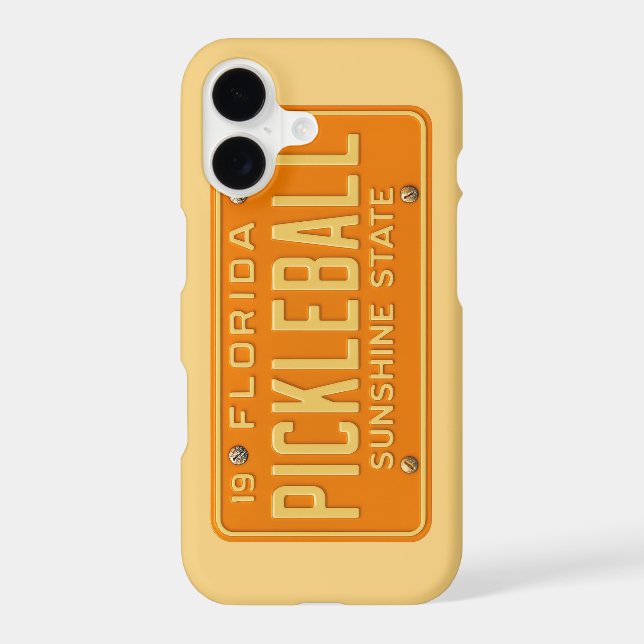 Pickleball Fan - Retro FL License Plate Cell Phone (Back)