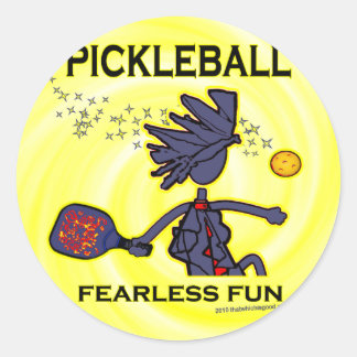 Pickleball Fearless Fun Classic Round Sticker